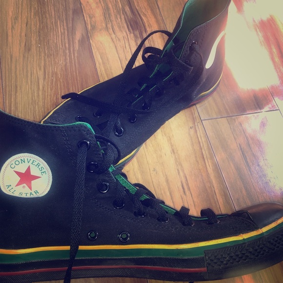 Black With Rasta Stripe Converse Chuck 
